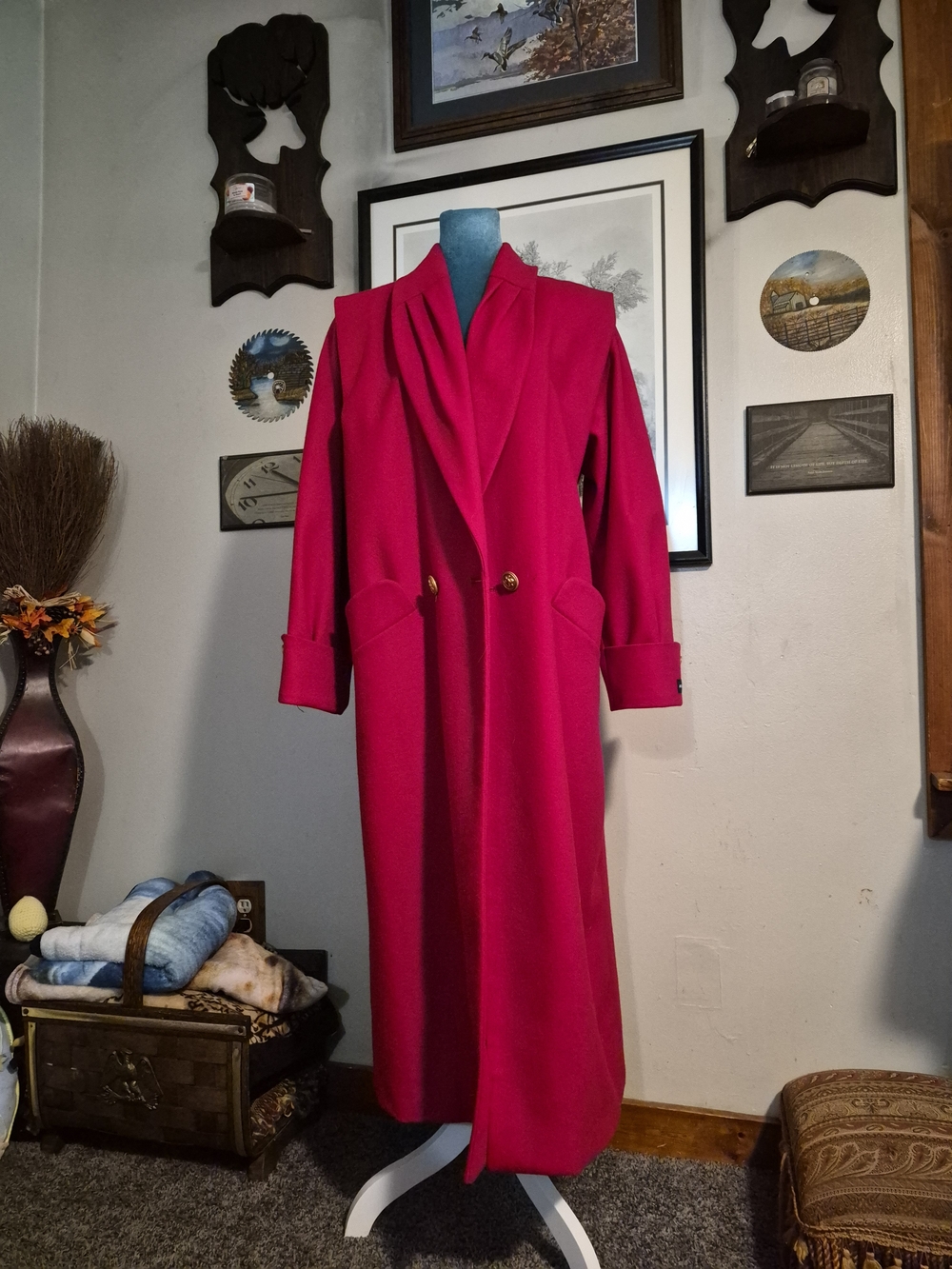 ​Outbrook Red 100% Wool Long Coat Size 14